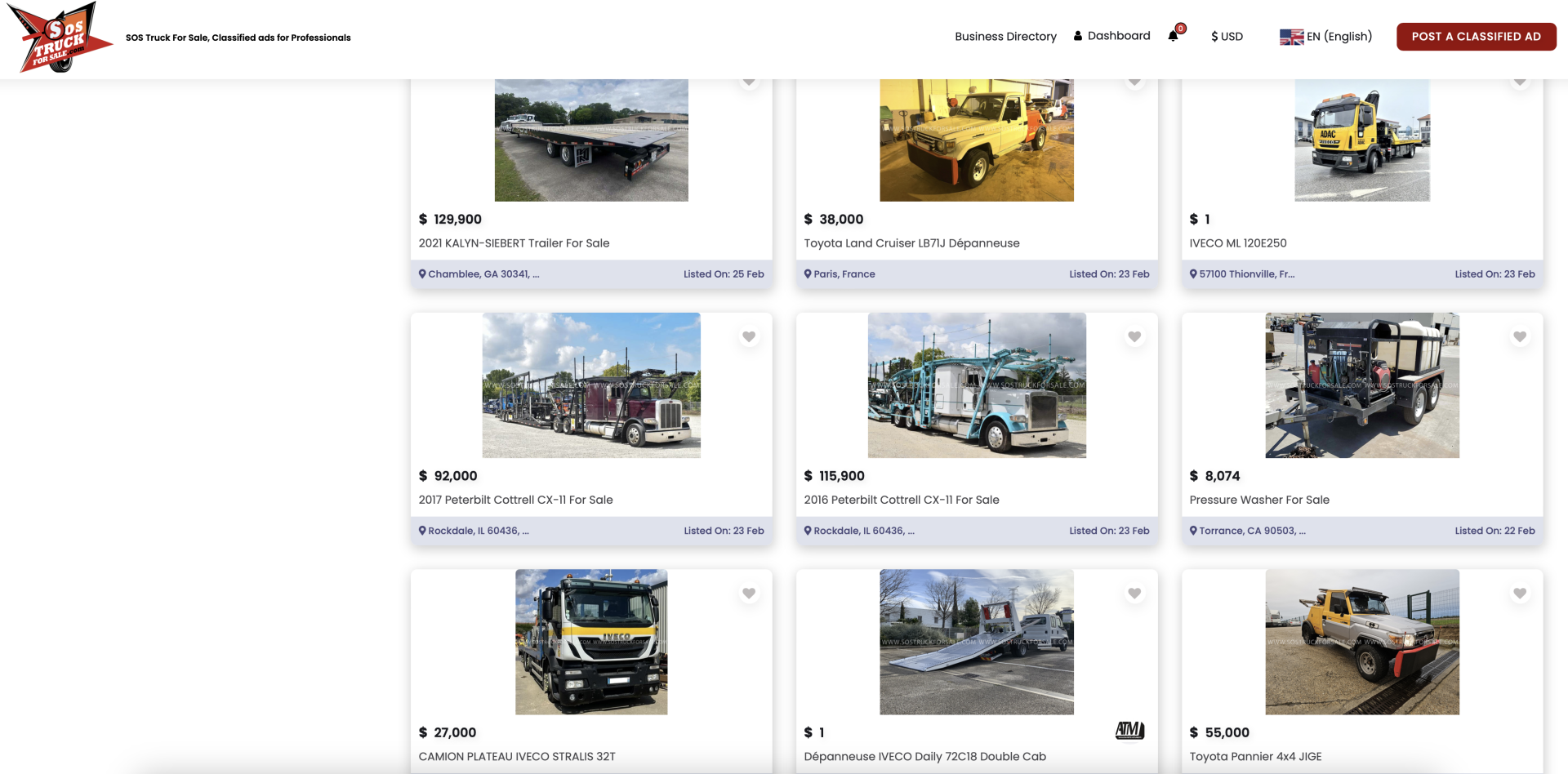 Listings sos truck